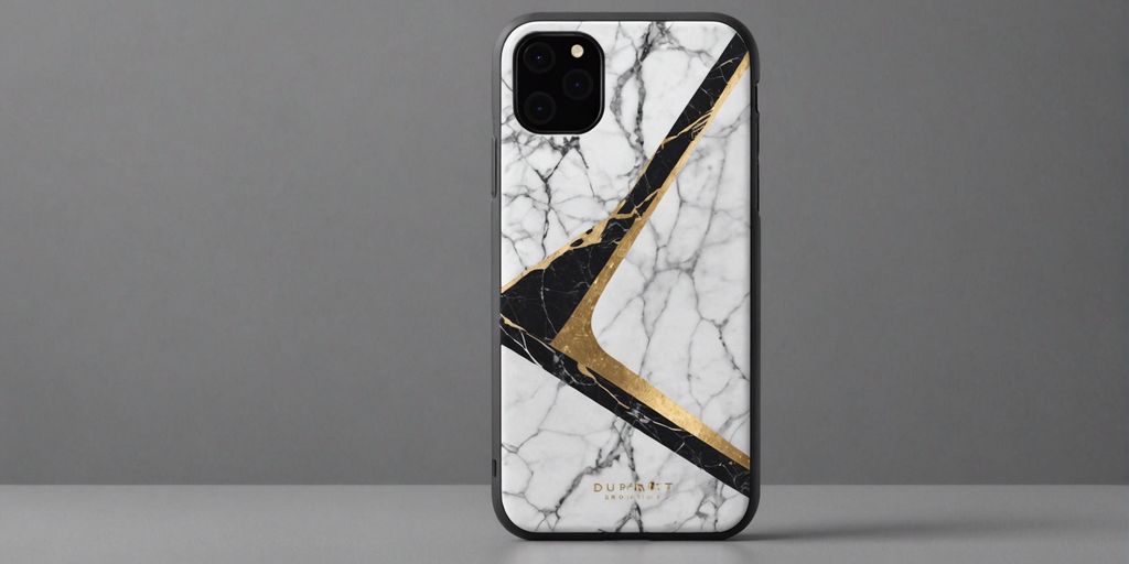 Marble iPhone case with elegant design, perfect for style and protection, showcased on a minimalist background.