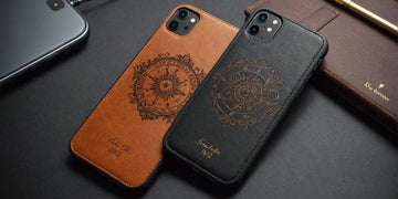 Personalized leather iPhone cases showcasing 2023 trends.