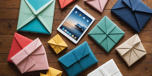 Different stylish iPad cases on a table.