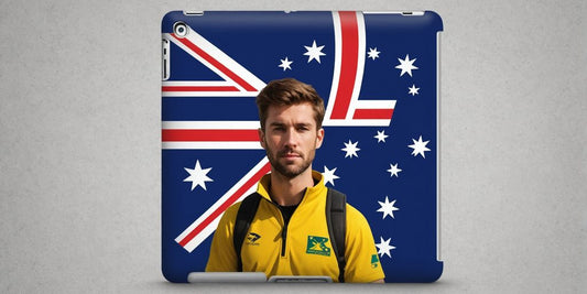 Personalised iPad case with photo and Australian flag