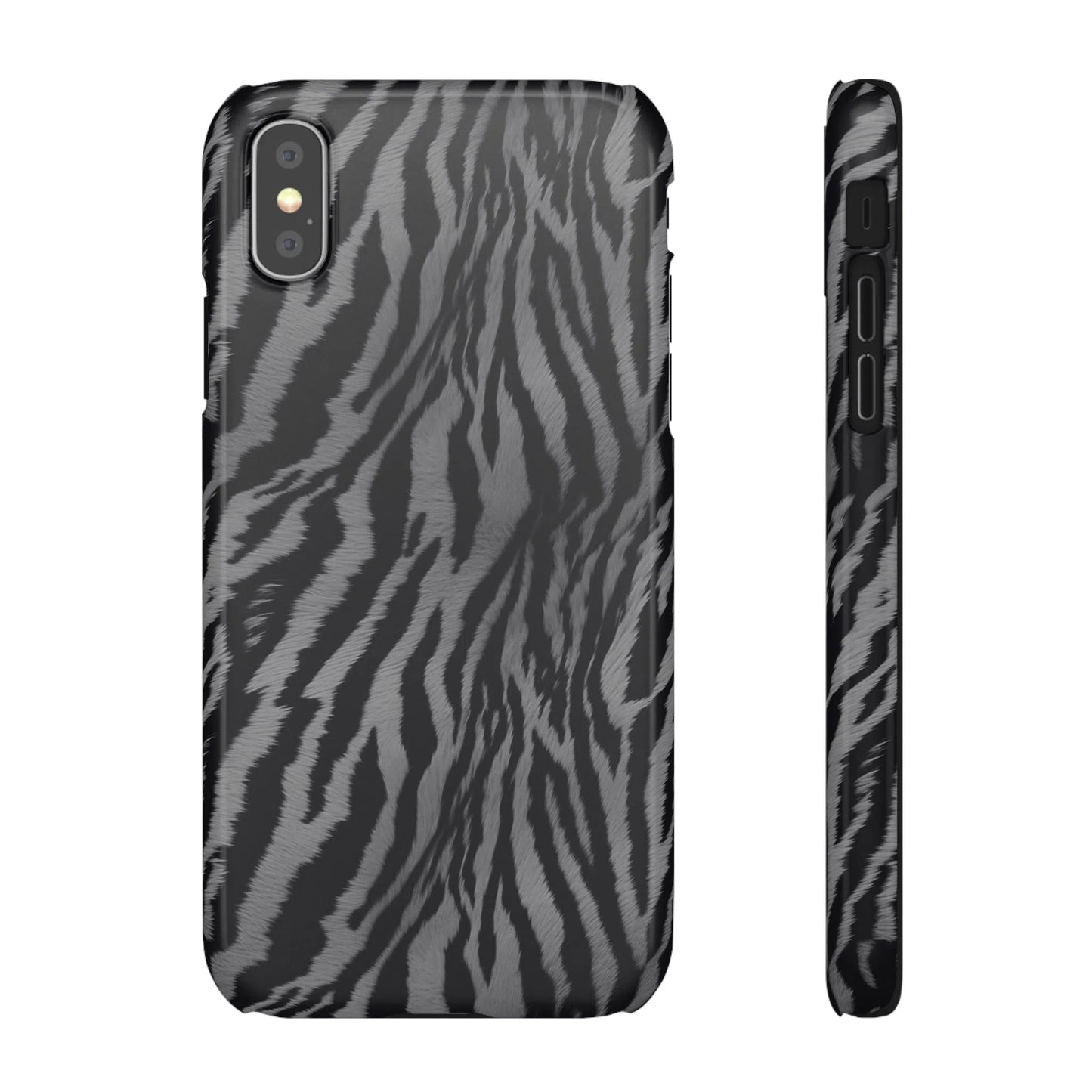 Monochrome Majesty: Tiger Print | Snap Case