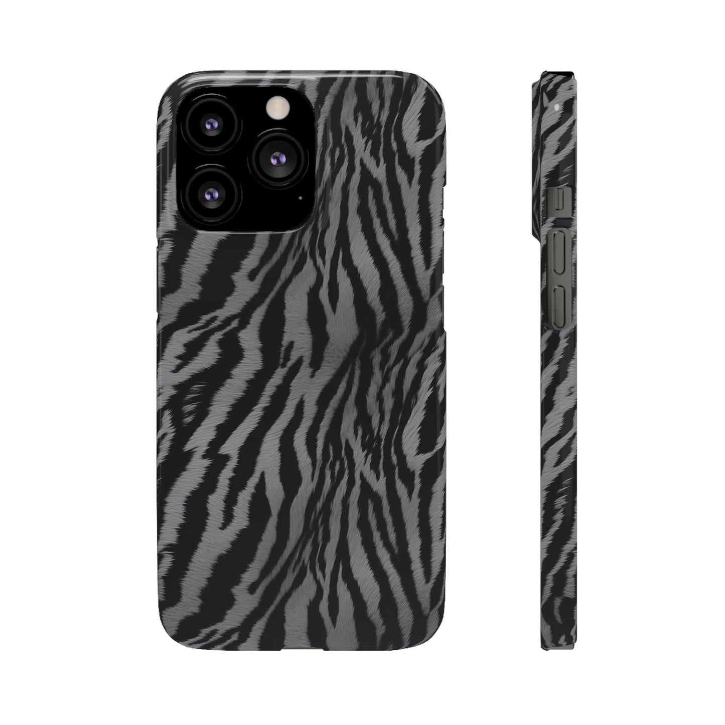 Monochrome Majesty: Tiger Print | Snap Case