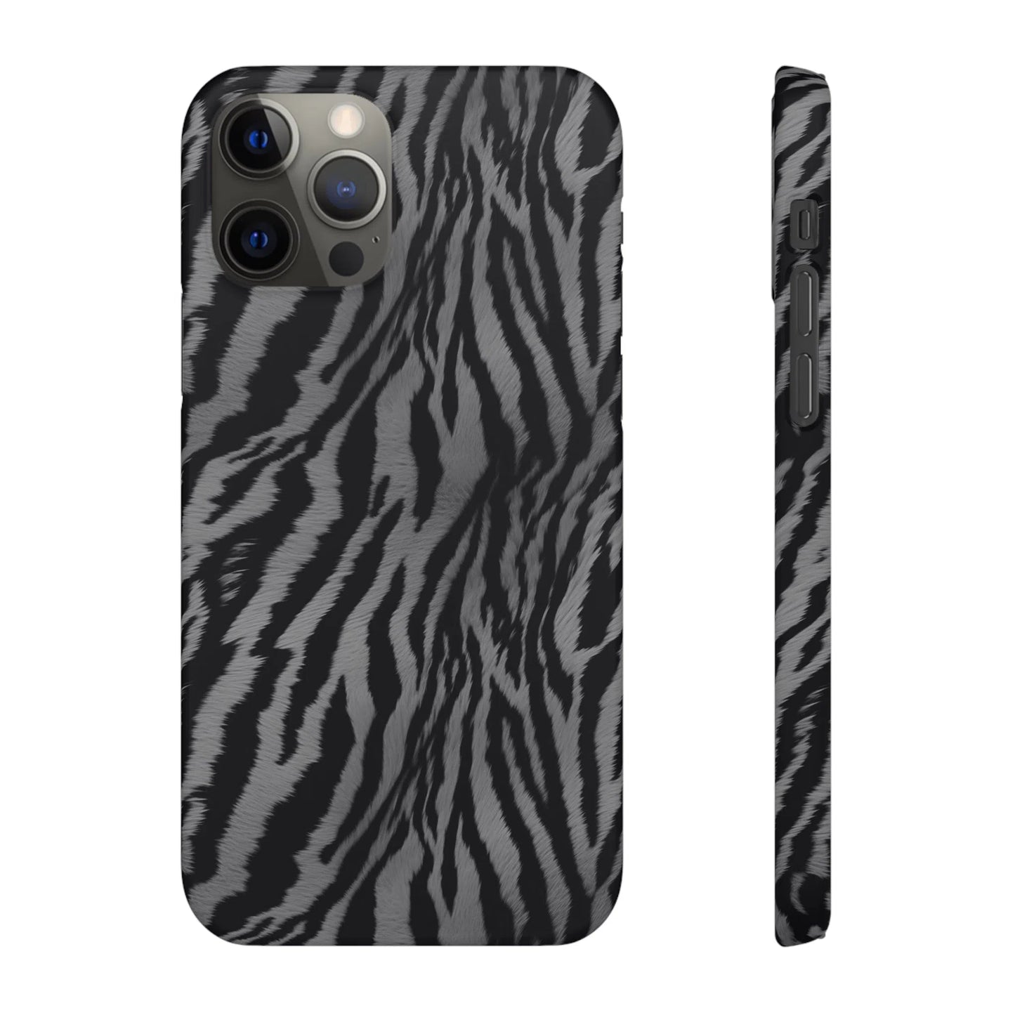 Monochrome Majesty: Tiger Print | Snap Case