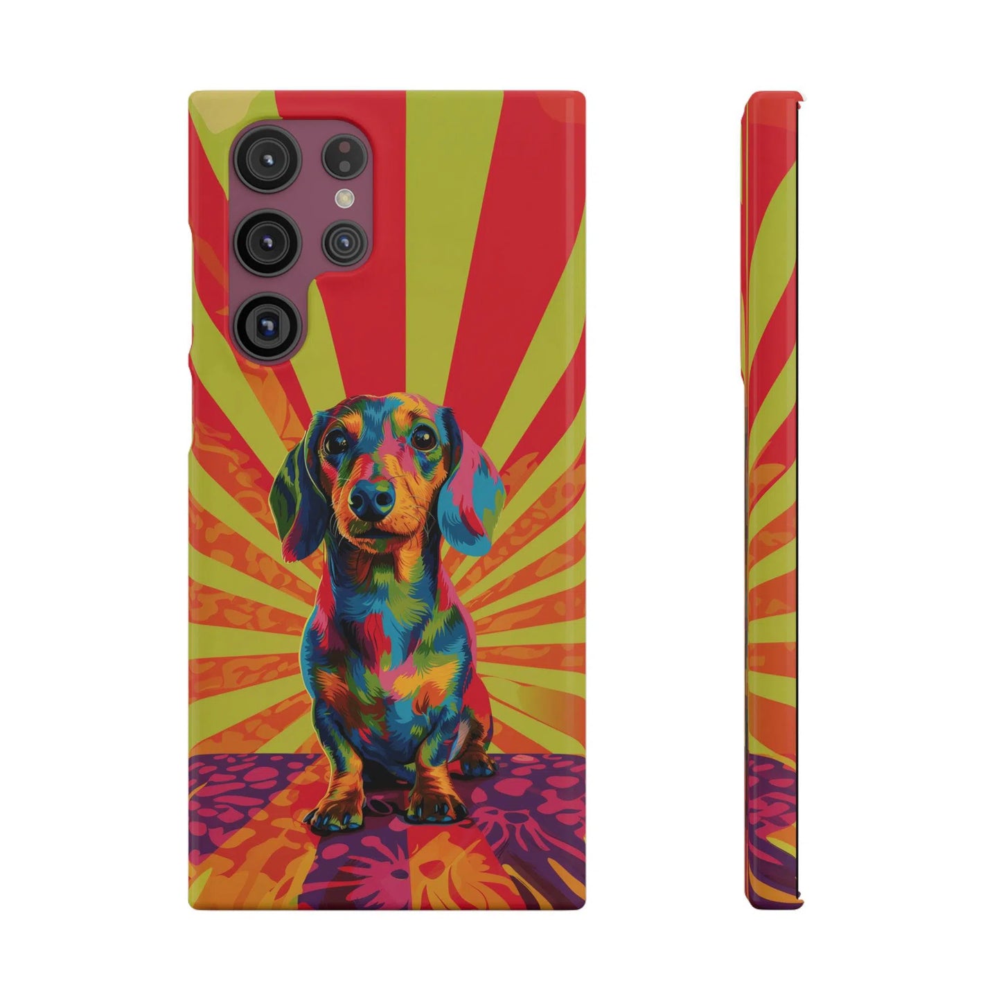 Psychedelic Pup: Vibrant Dachshund | Snap Case