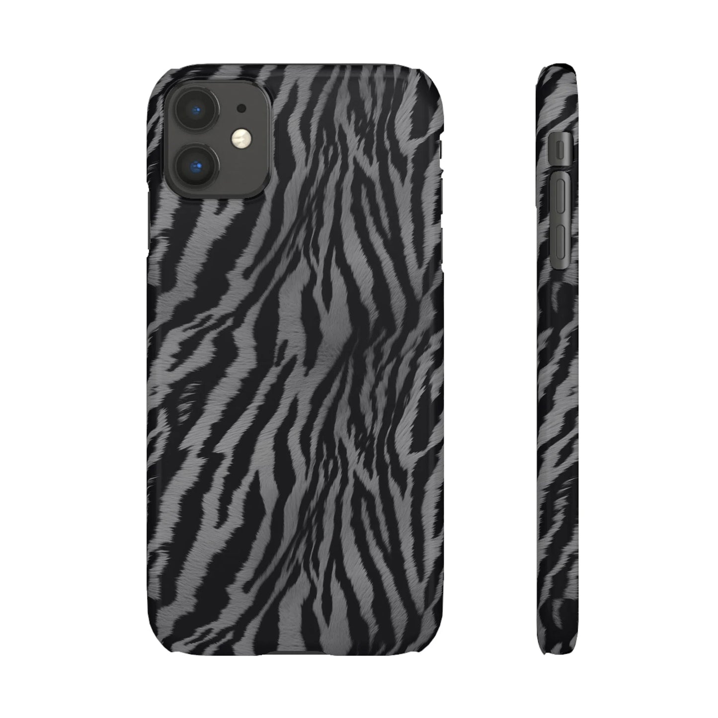 Monochrome Majesty: Tiger Print | Snap Case