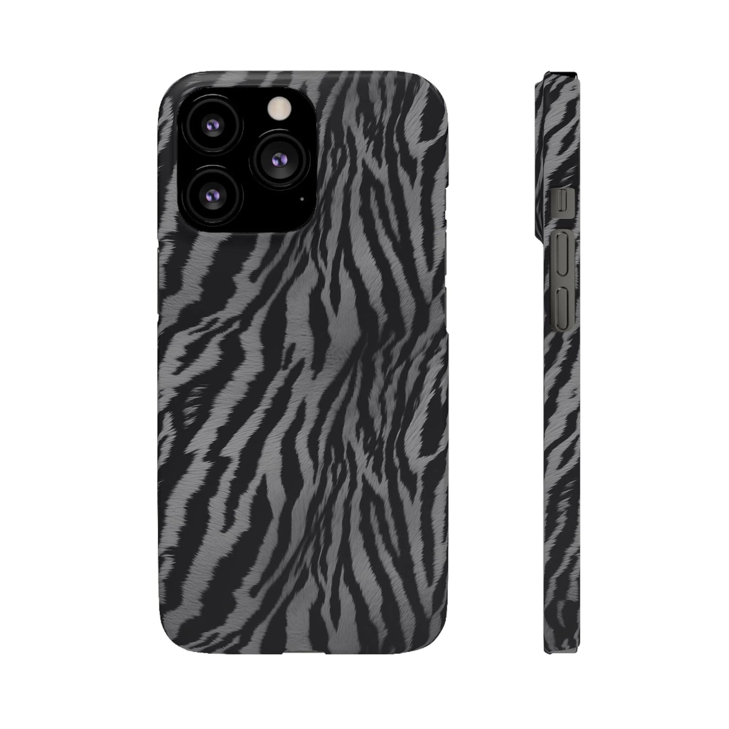 Monochrome Majesty: Tiger Print | Snap Case