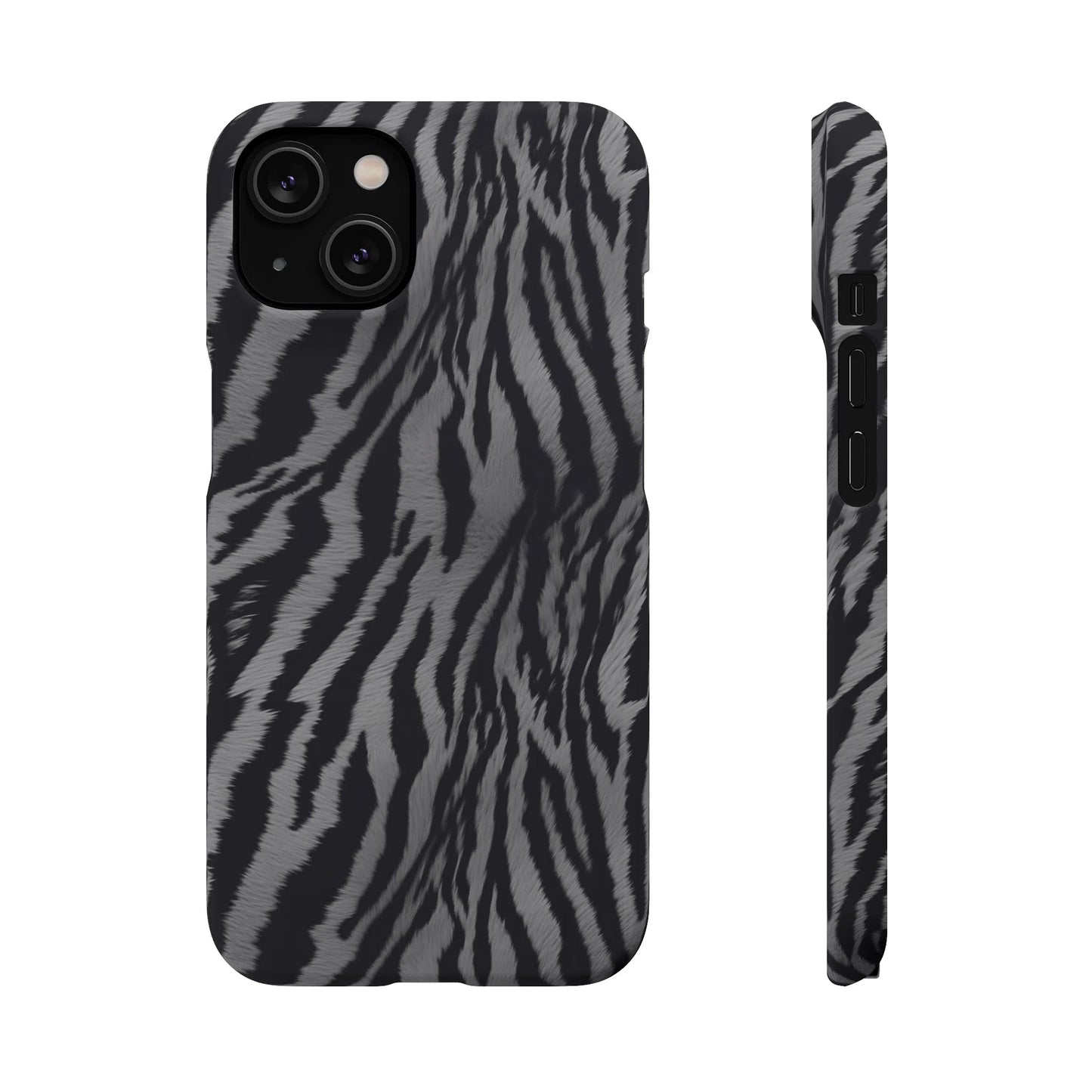 Monochrome Majesty: Tiger Print | Snap Case