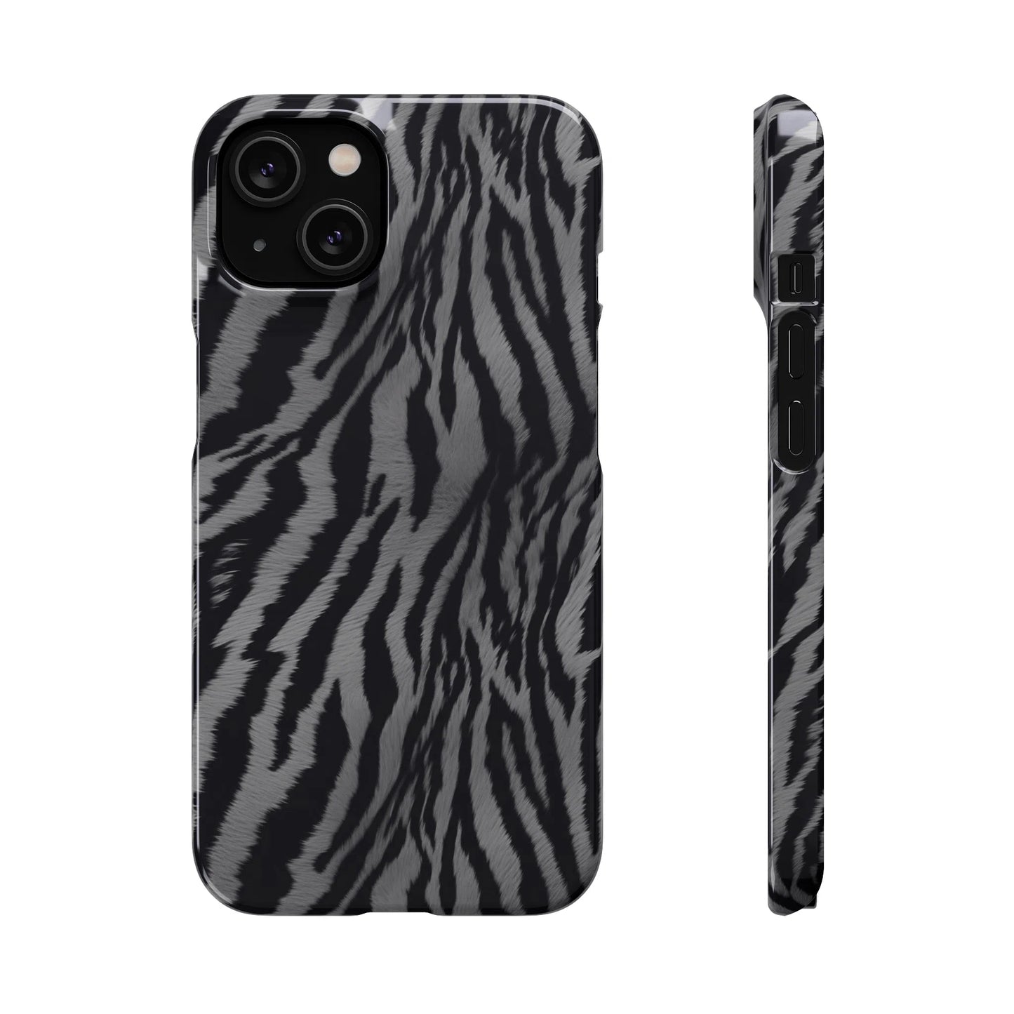 Monochrome Majesty: Tiger Print | Snap Case