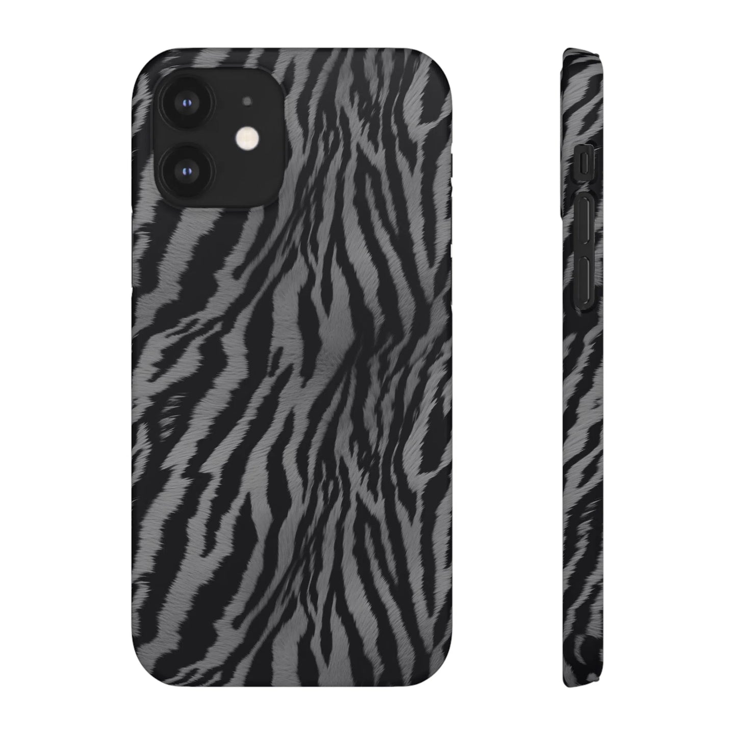 Monochrome Majesty: Tiger Print | Snap Case