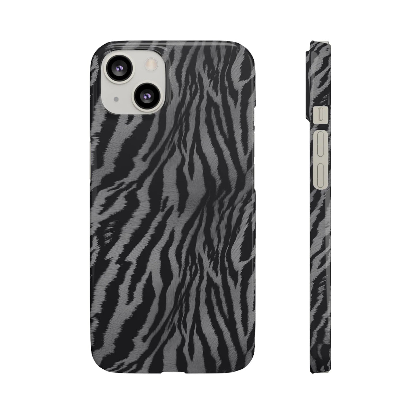 Monochrome Majesty: Tiger Print | Snap Case