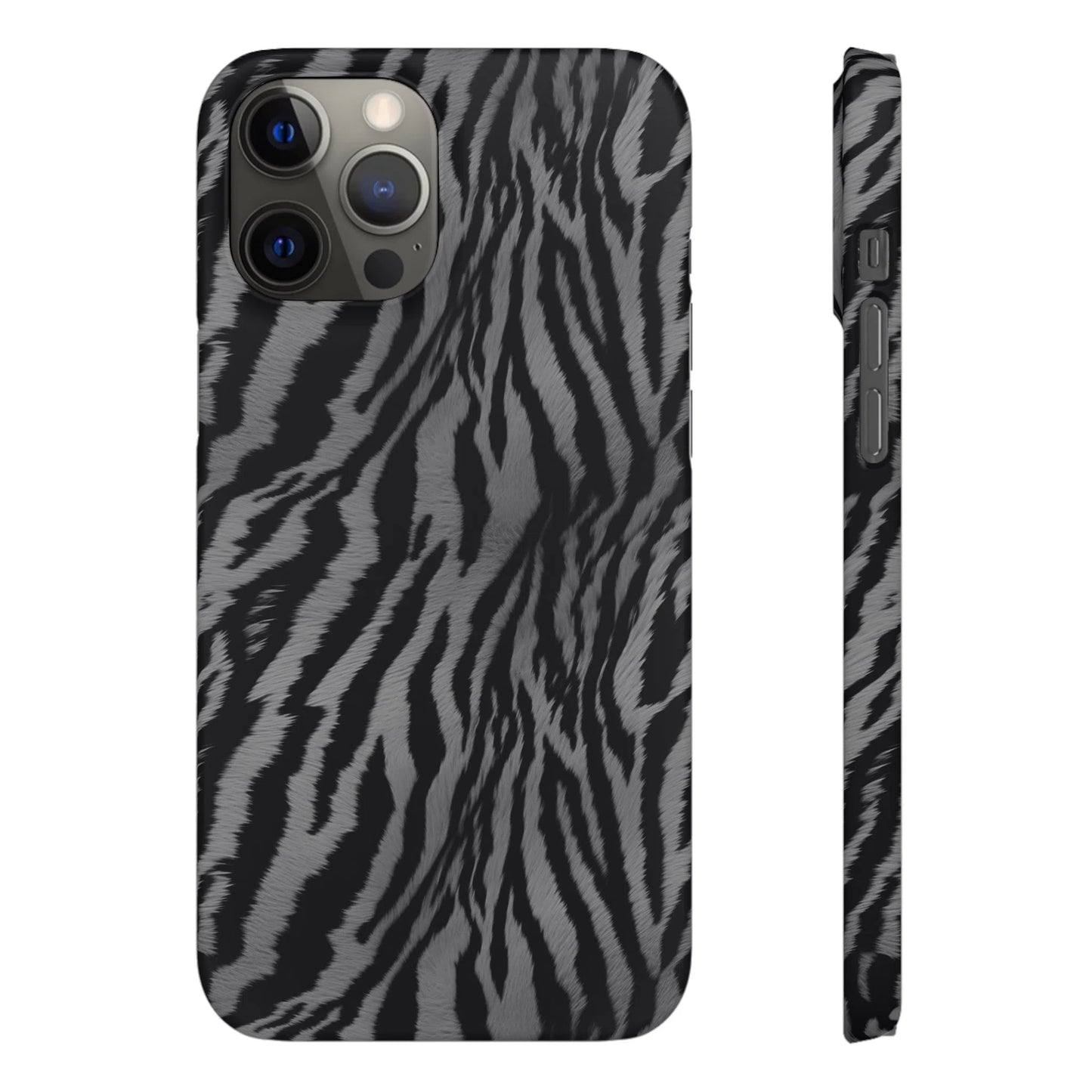 Monochrome Majesty: Tiger Print | Snap Case