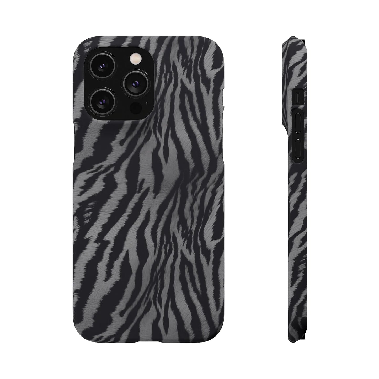 Monochrome Majesty: Tiger Print | Snap Case