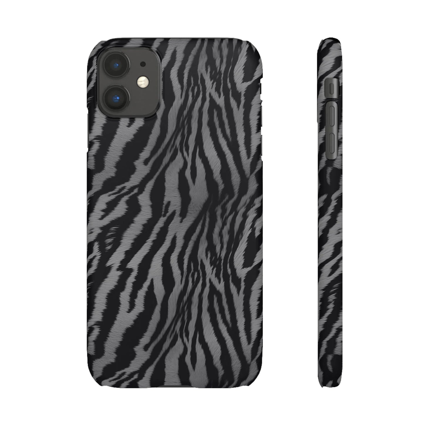 Monochrome Majesty: Tiger Print | Snap Case