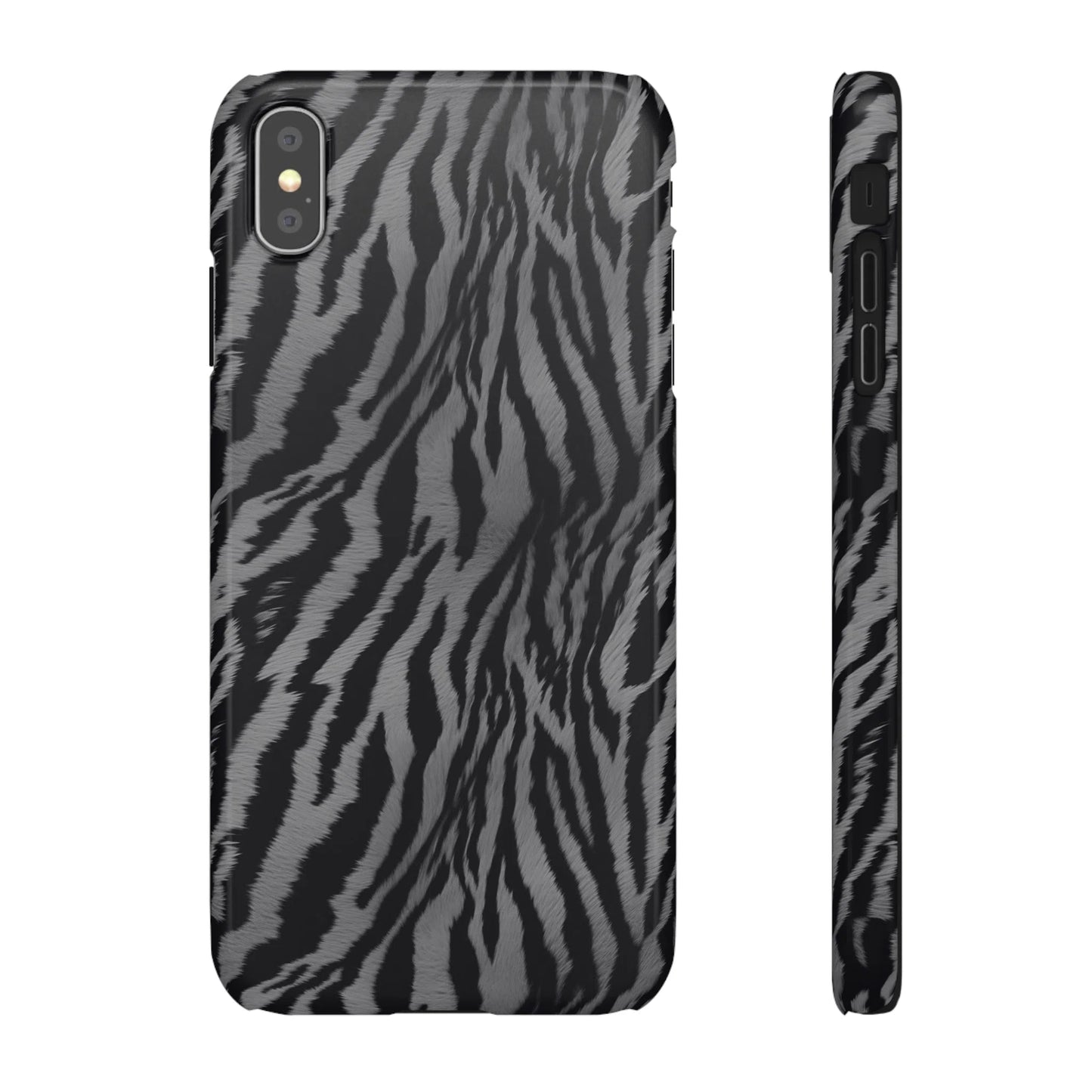 Monochrome Majesty: Tiger Print | Snap Case