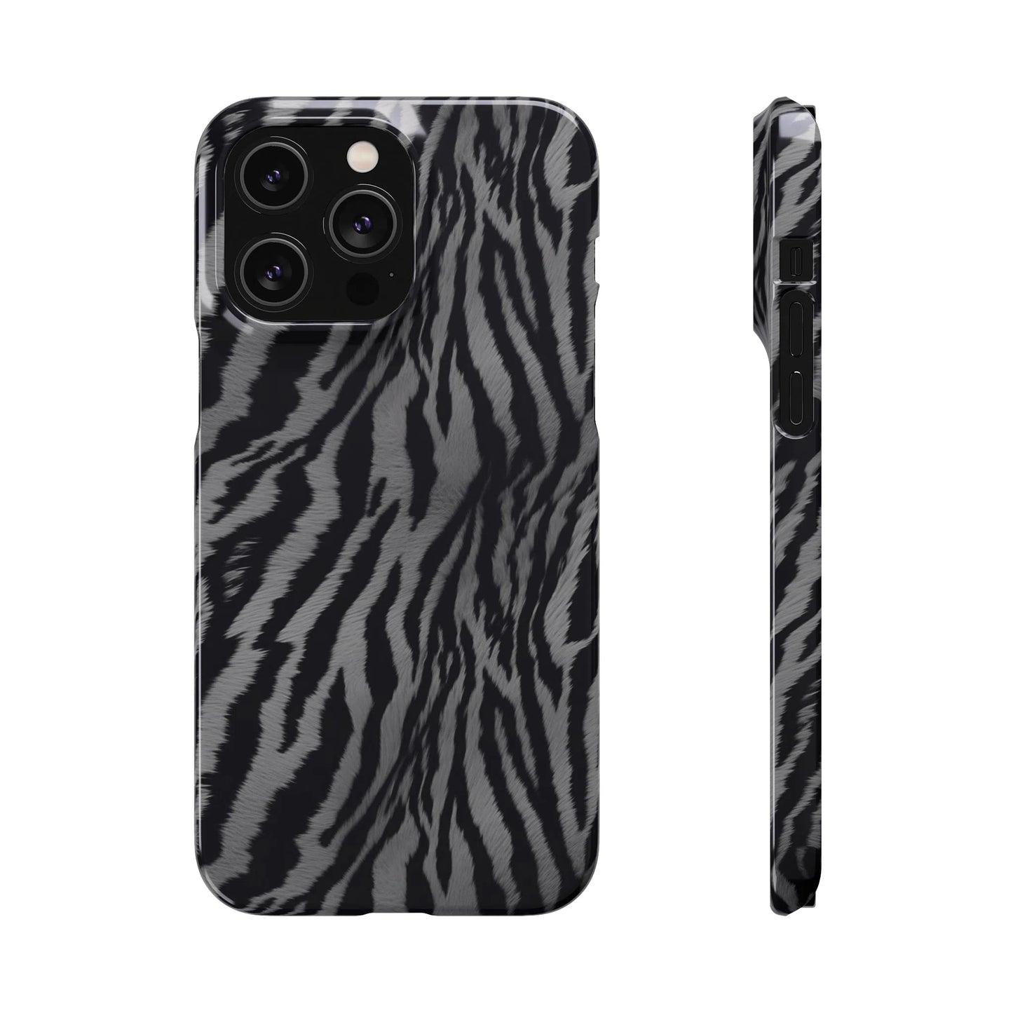 Monochrome Majesty: Tiger Print | Snap Case