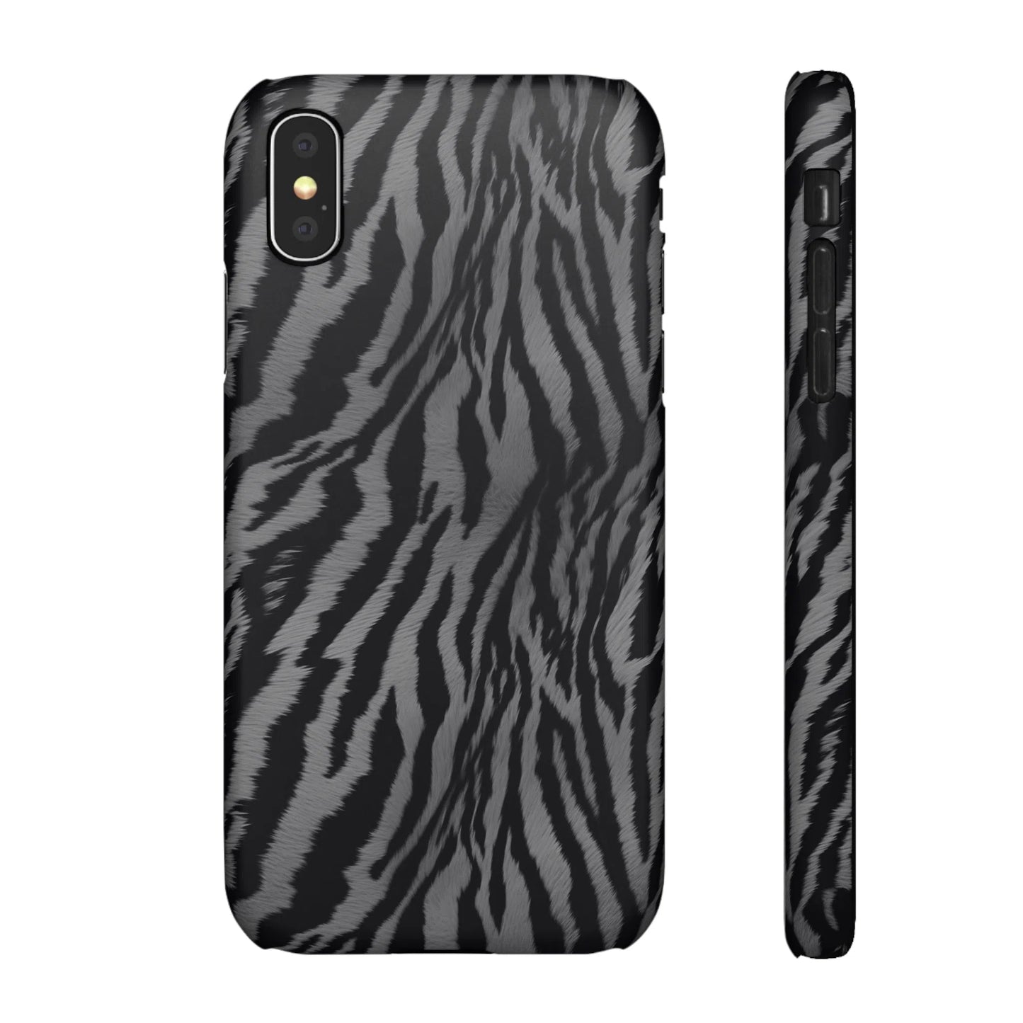 Monochrome Majesty: Tiger Print | Snap Case