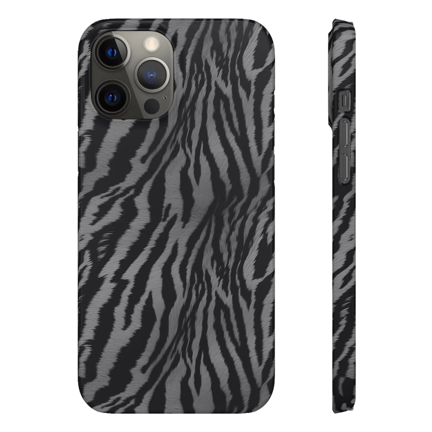 Monochrome Majesty: Tiger Print | Snap Case