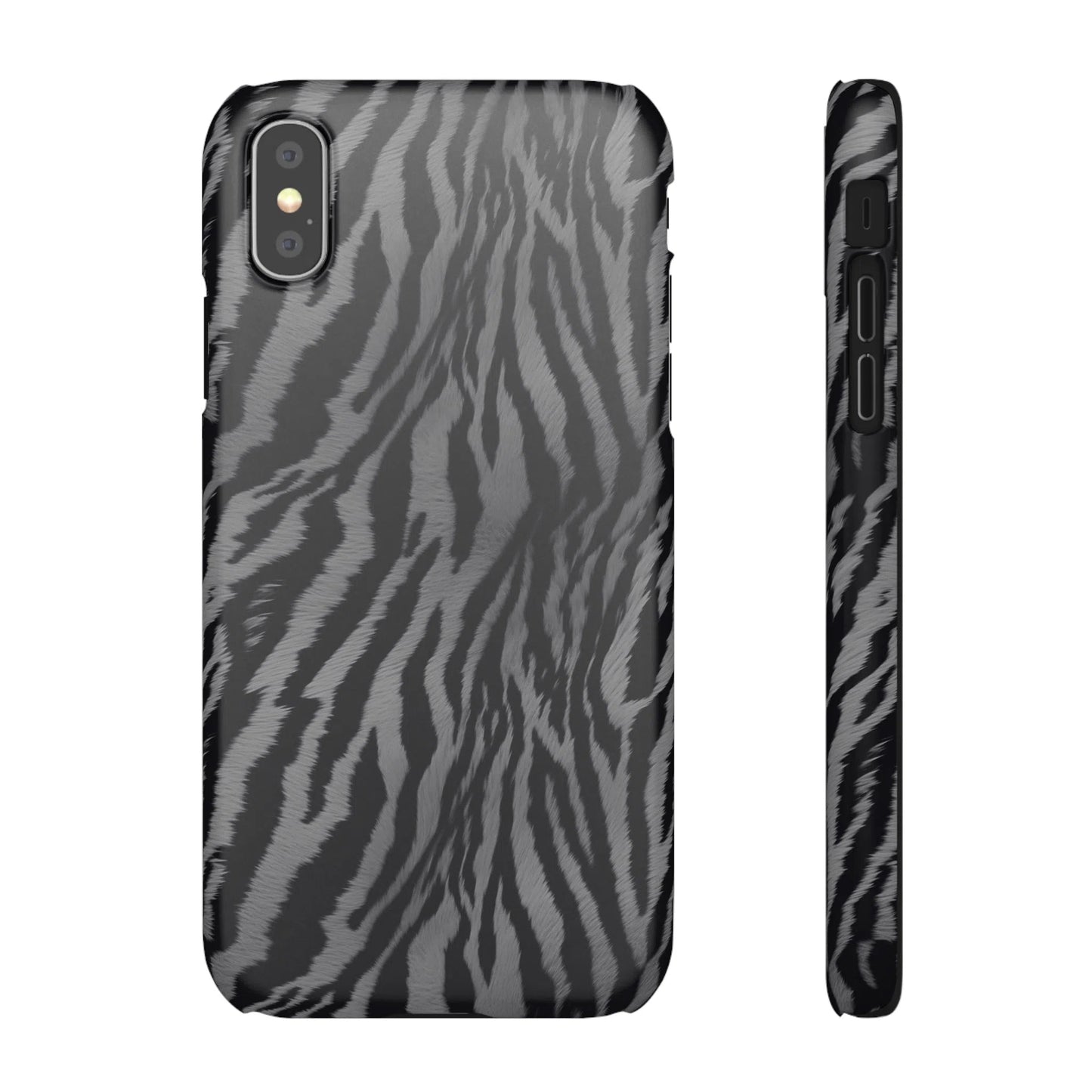 Monochrome Majesty: Tiger Print | Snap Case