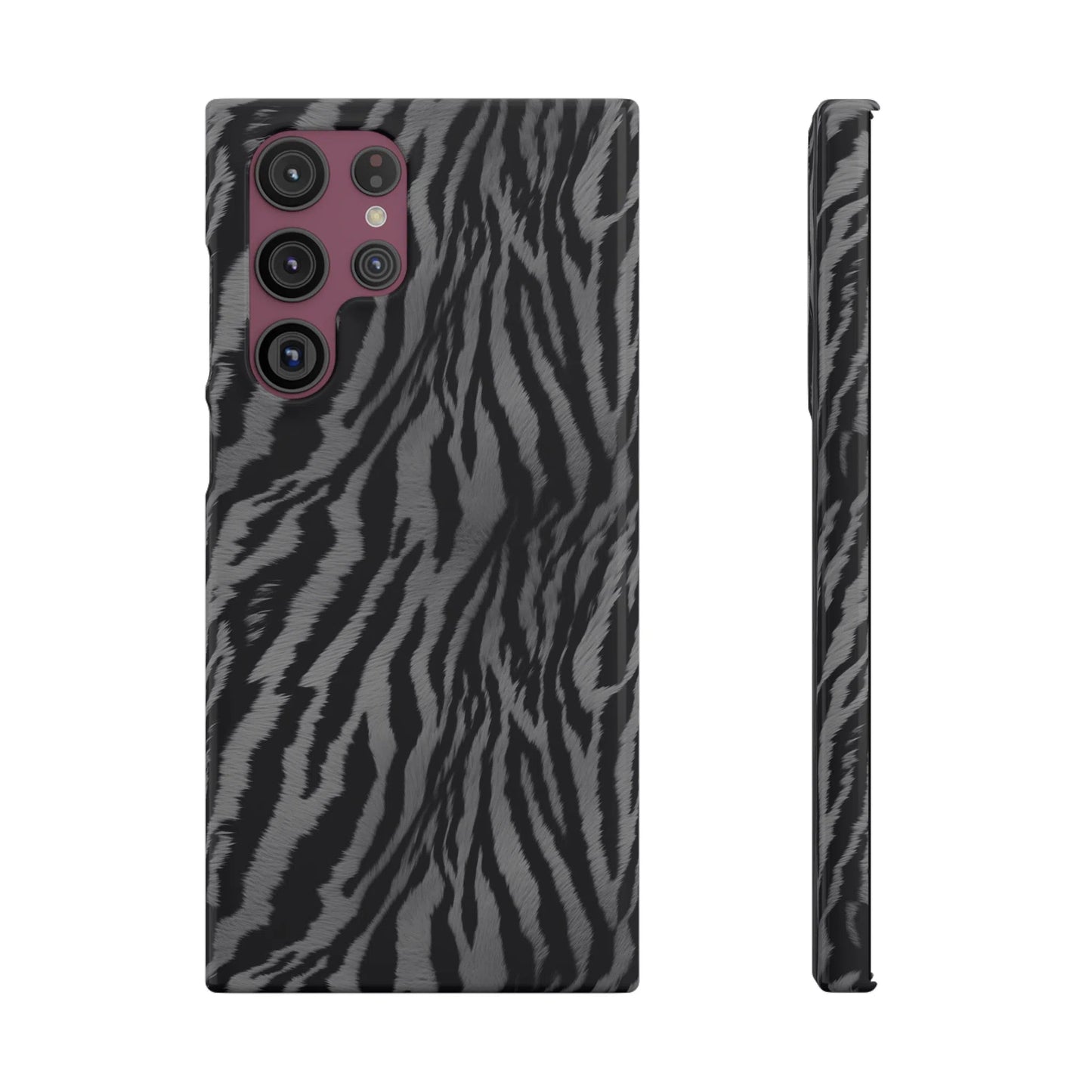 Monochrome Majesty: Tiger Print | Snap Case