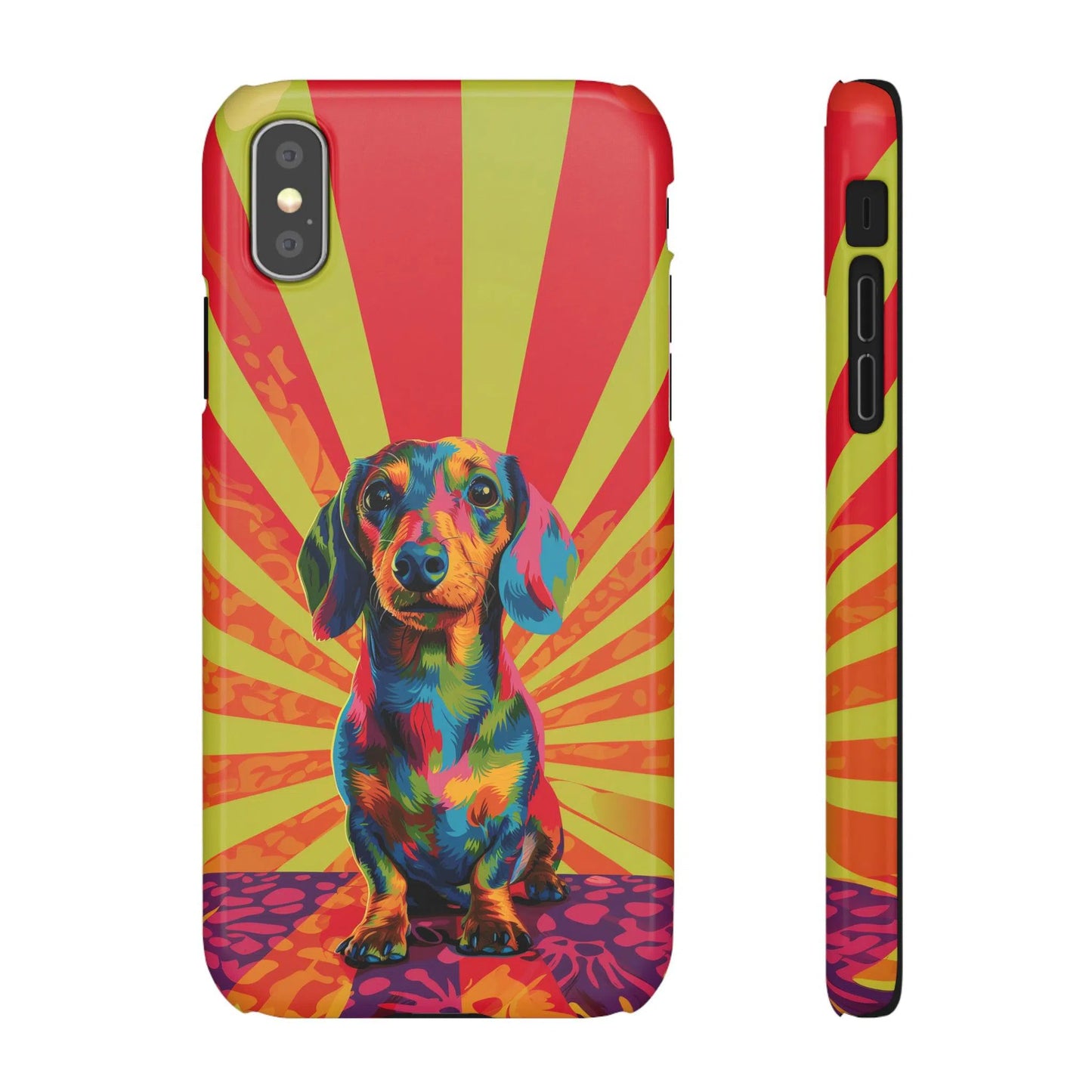 Psychedelic Pup: Vibrant Dachshund | Snap Case