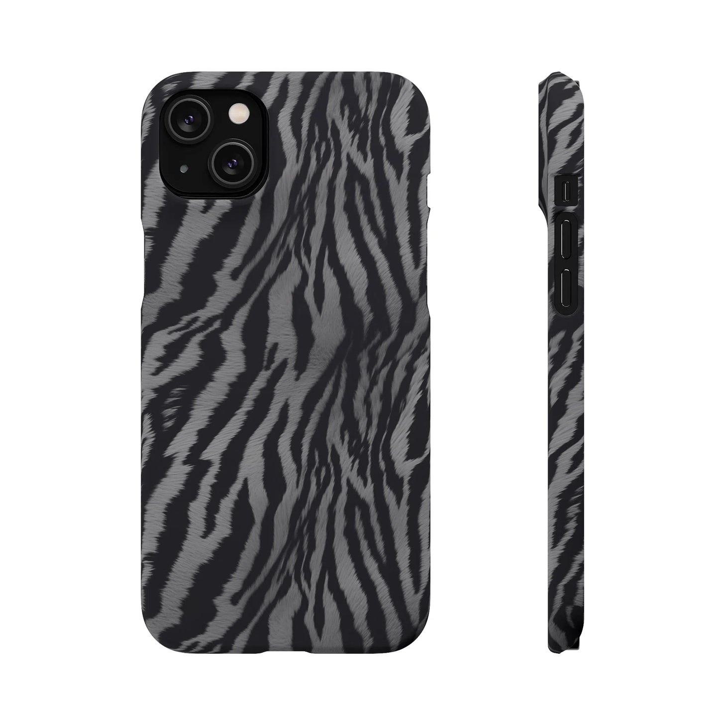 Monochrome Majesty: Tiger Print | Snap Case