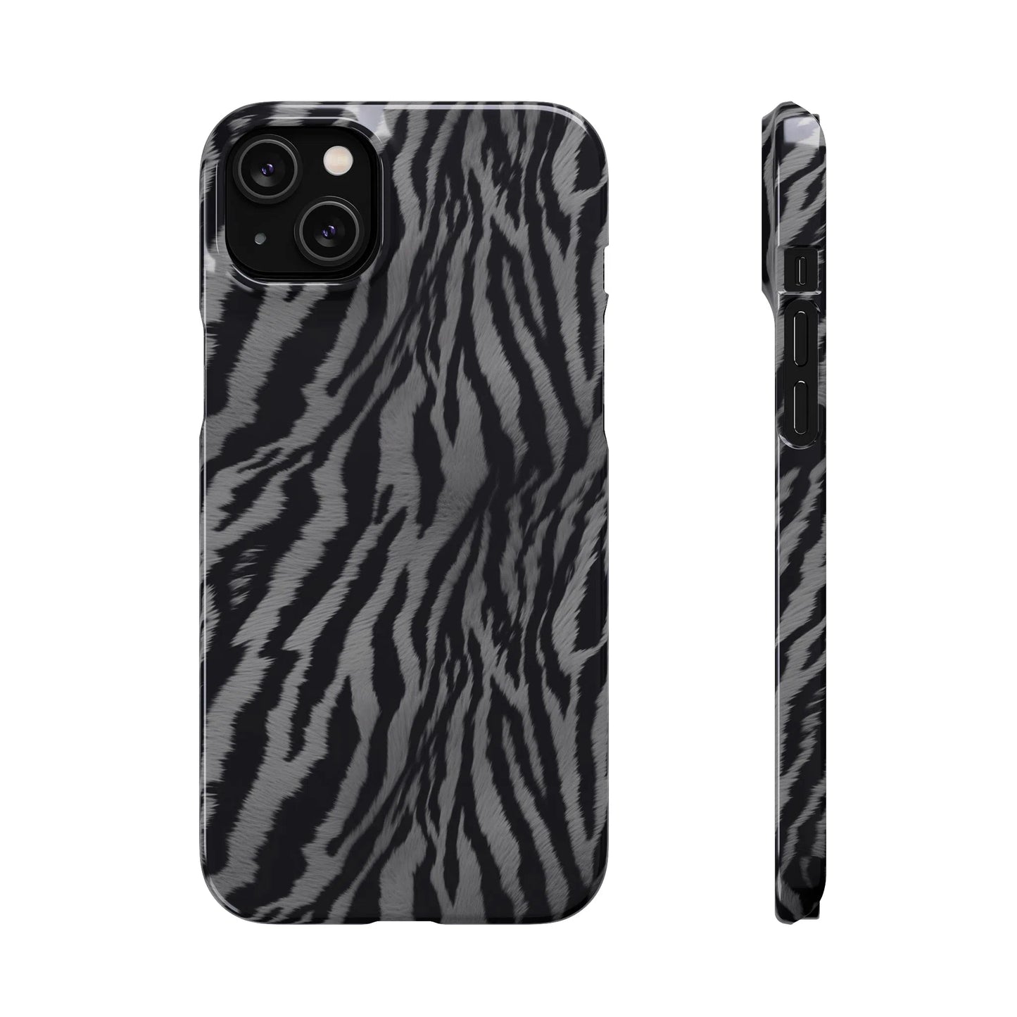 Monochrome Majesty: Tiger Print | Snap Case