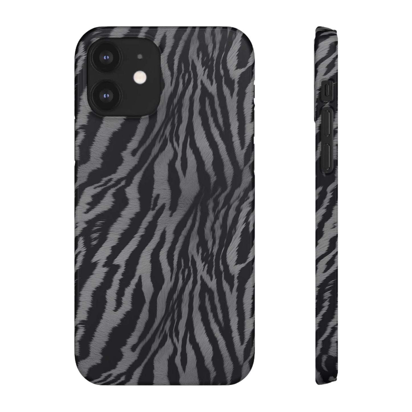 Monochrome Majesty: Tiger Print | Snap Case