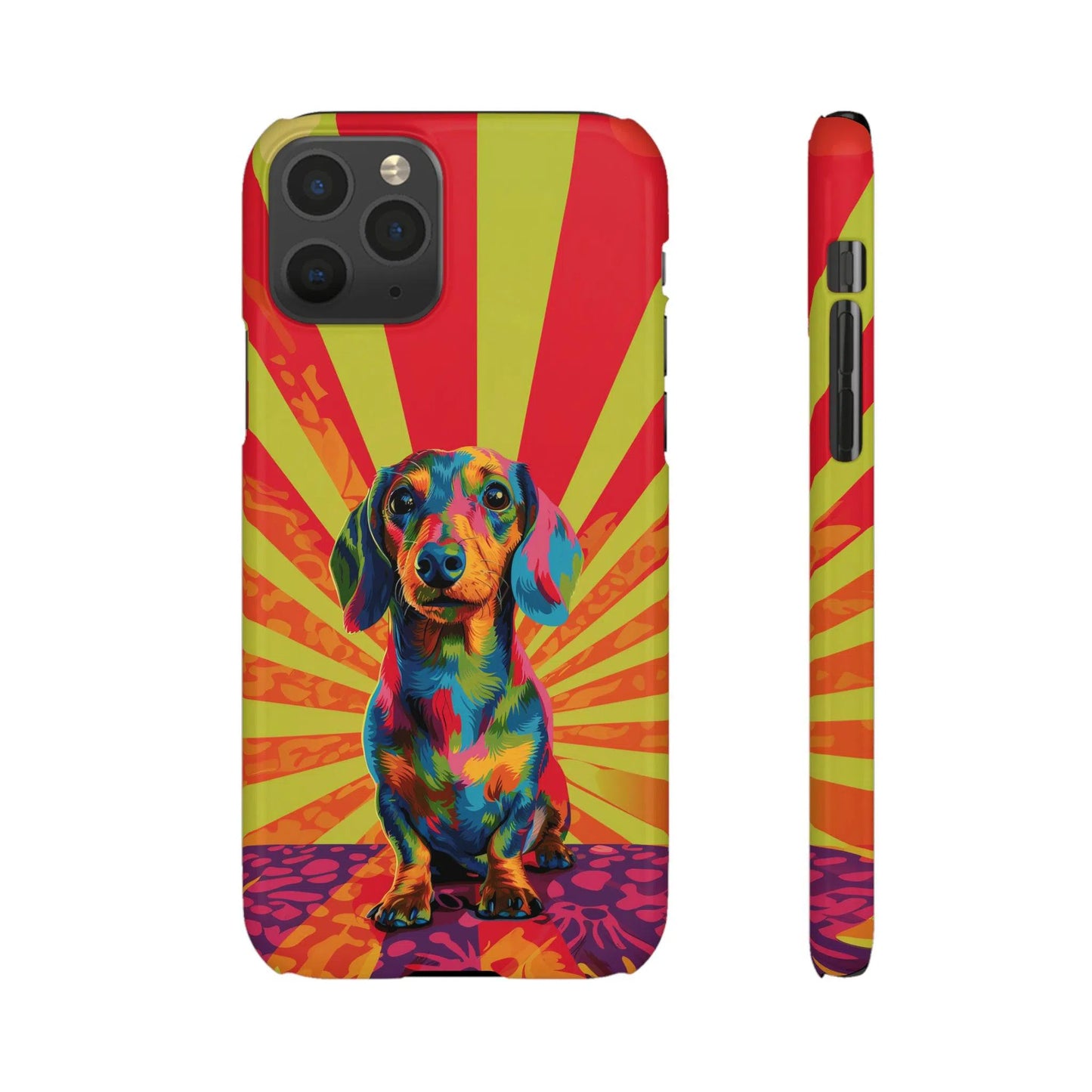 Psychedelic Pup: Vibrant Dachshund | Snap Case