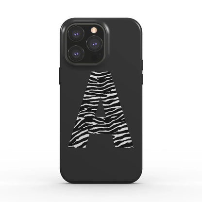 Zebra Striped Monogram | Tough Phone Case