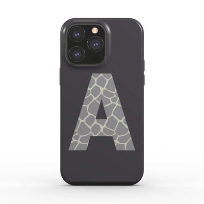 Grey Giraffe Monogram | Tough Phone Case