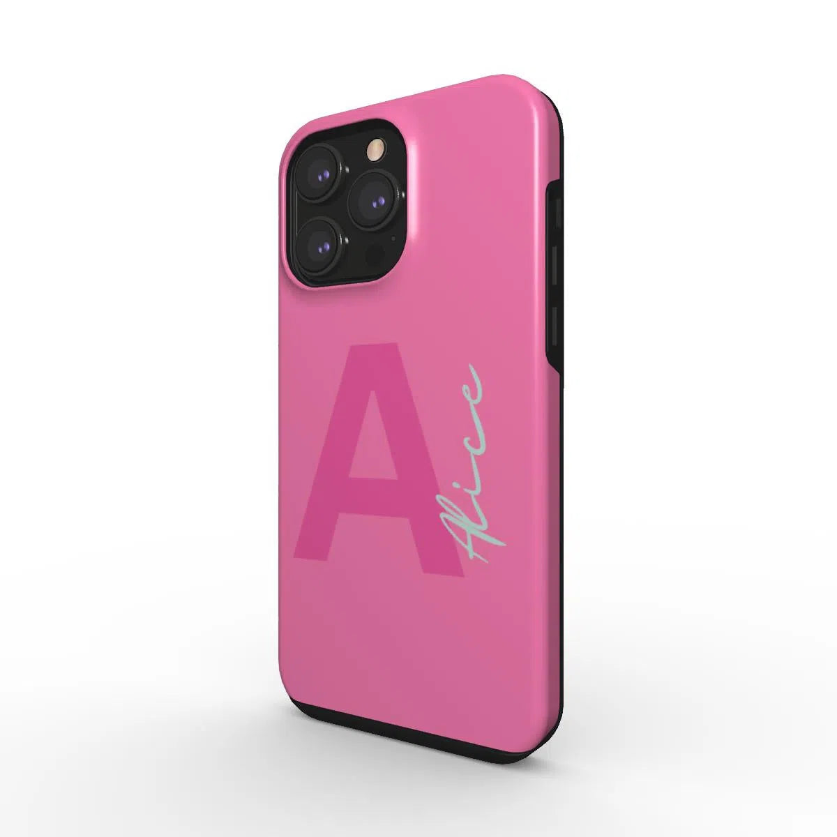 Personalised Initial with Name Tough Phone Case | Pink