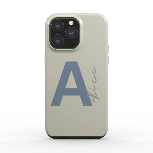 Personalised Initial with Name Tough Phone Case | Ivory