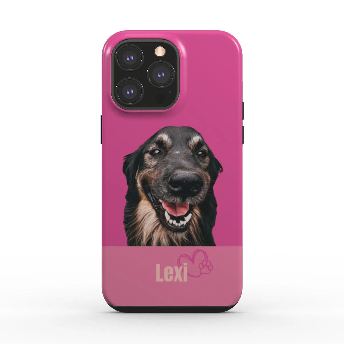 Custom Pet Portrait | Tough Phone Case | Pink