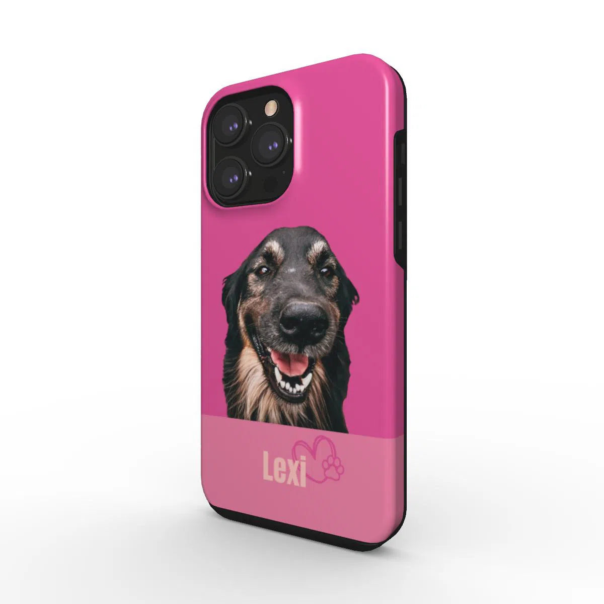 Custom Pet Portrait | Tough Phone Case | Pink