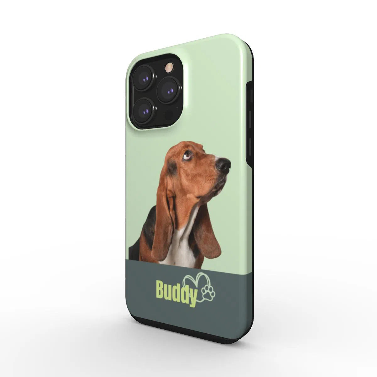 Portrait d'animal de compagnie personnalisé | Coque de téléphone résistante | Vert