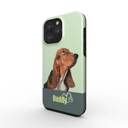 Portrait d'animal de compagnie personnalisé | Coque de téléphone résistante | Vert