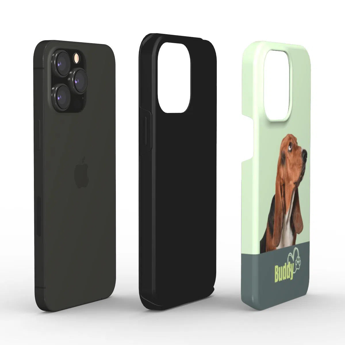 Portrait d'animal de compagnie personnalisé | Coque de téléphone résistante | Vert