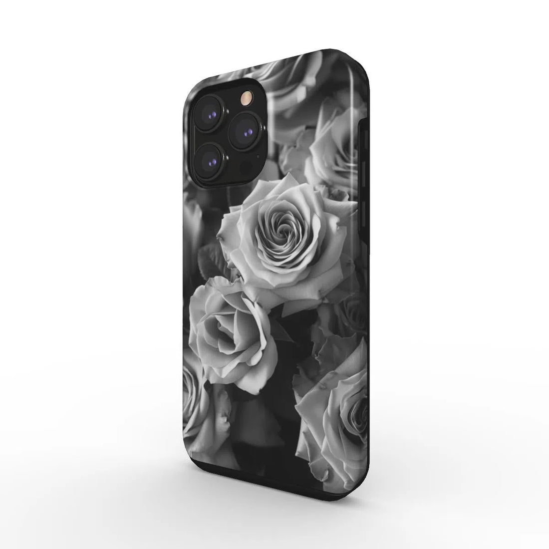 Elegance in Monochrome: The Timeless Rose | Tough Phone Case