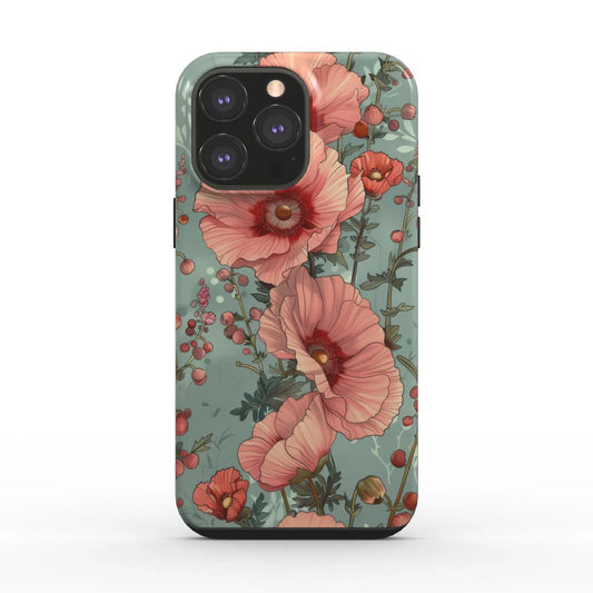 Flor vintage: el jardín de amapolas | Funda de teléfono resistente