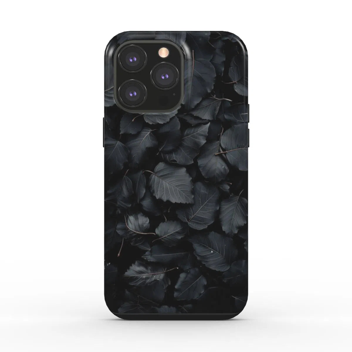 Midnight Foliage: The Sleek Noir Leaf | Tough Phone Case