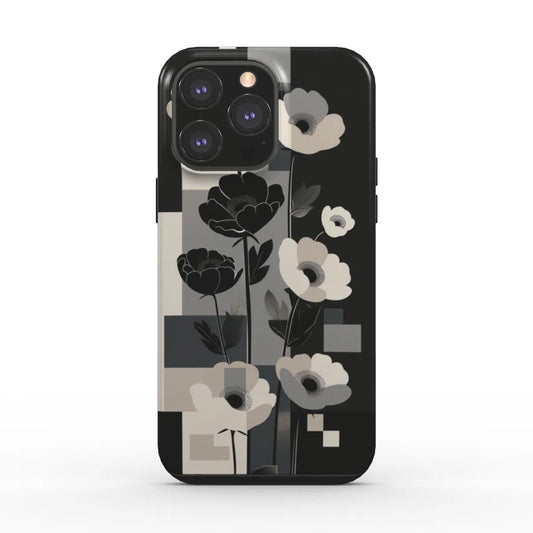 Modern Noir: The Abstract Floral Art | Tough Phone Case