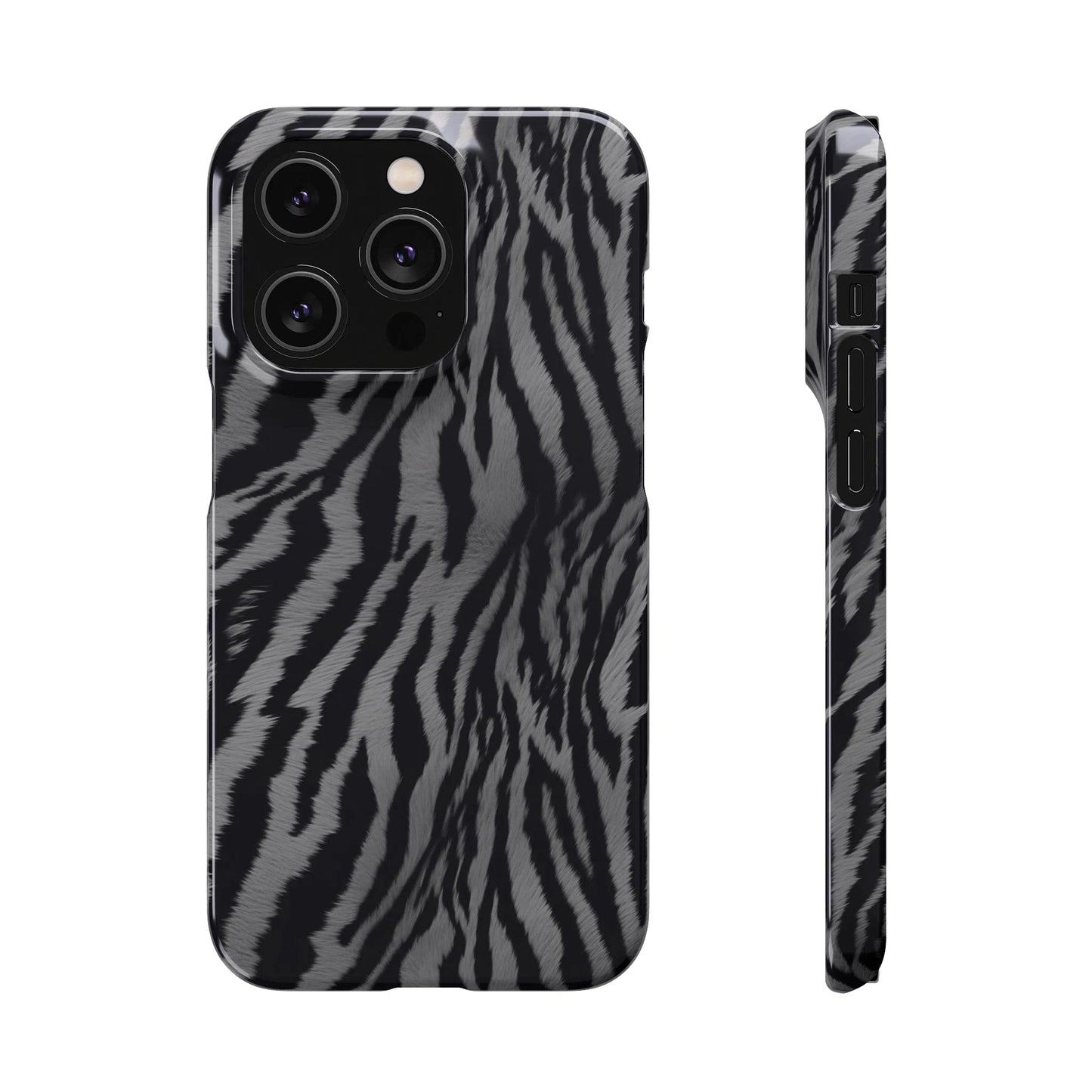 Monochrome Majesty: Tiger Print | Snap Case