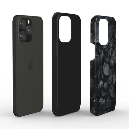 Midnight Foliage: The Sleek Noir Leaf | Tough Phone Case