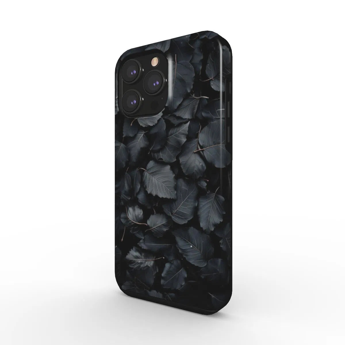 Midnight Foliage: The Sleek Noir Leaf | Tough Phone Case