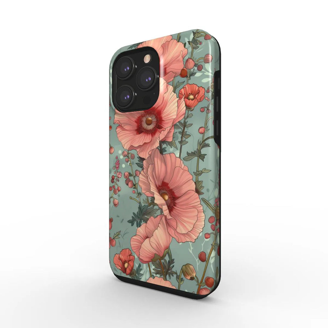 Flor vintage: el jardín de amapolas | Funda de teléfono resistente