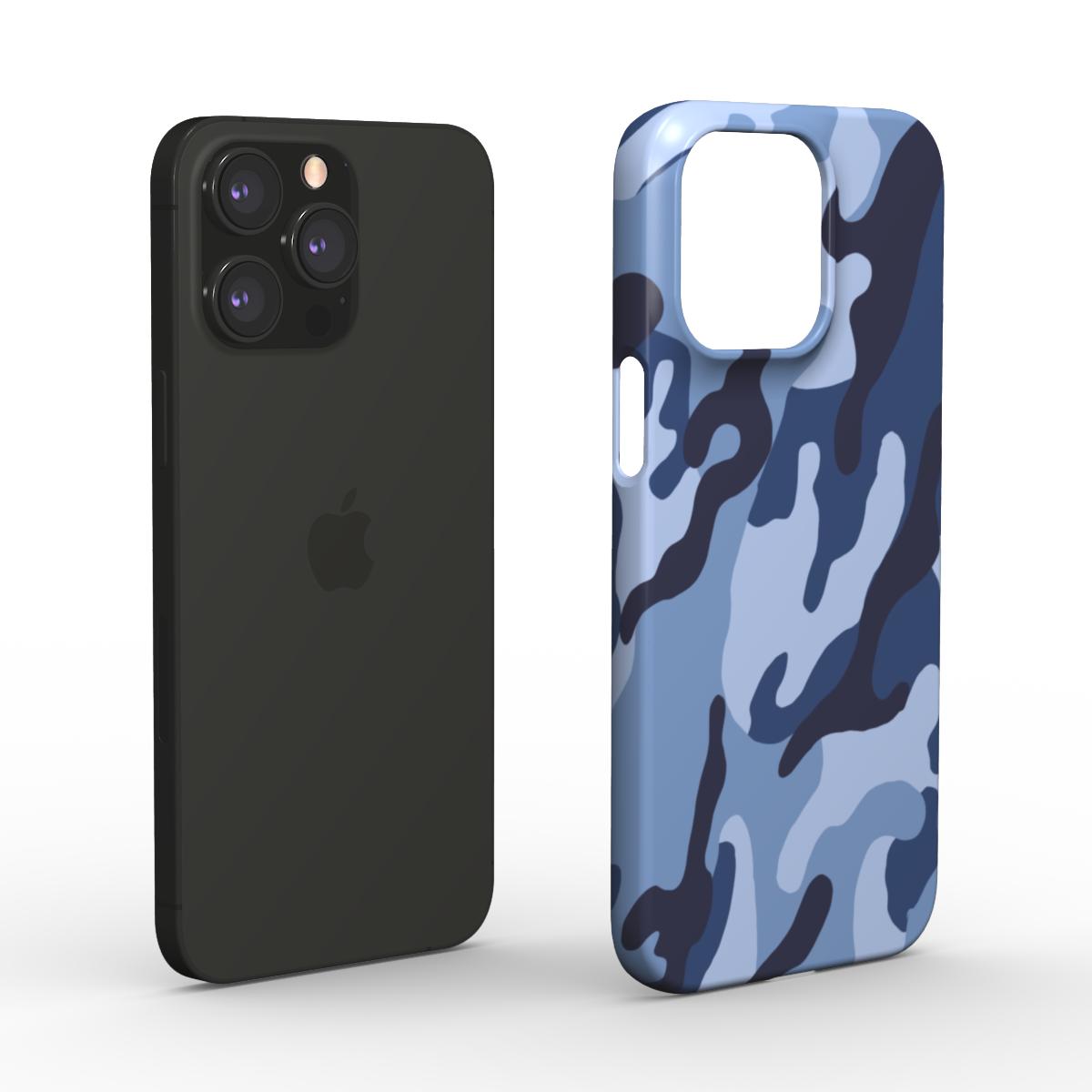 Blue Camouflage Snap Phone Case – Quick Style Swap