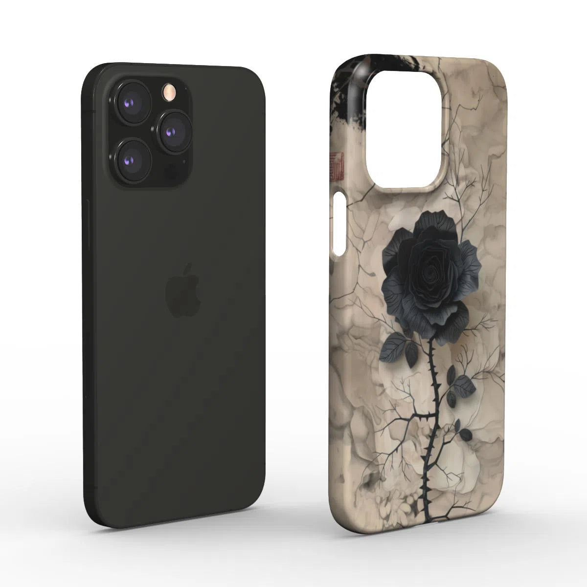 A Monochrome Elegance: The Rose of Shadows Snap Phone Case