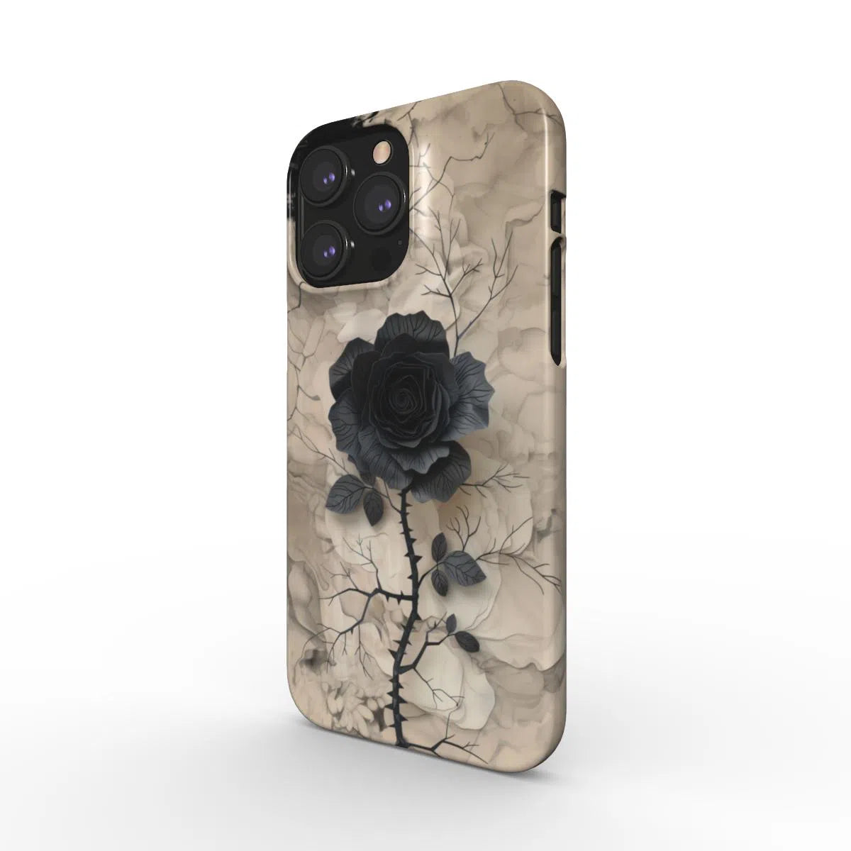 A Monochrome Elegance: The Rose of Shadows Snap Phone Case