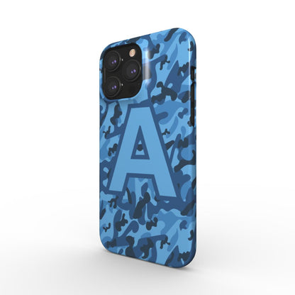 Blauwe camouflage gepersonaliseerde snap-telefoonhoesje