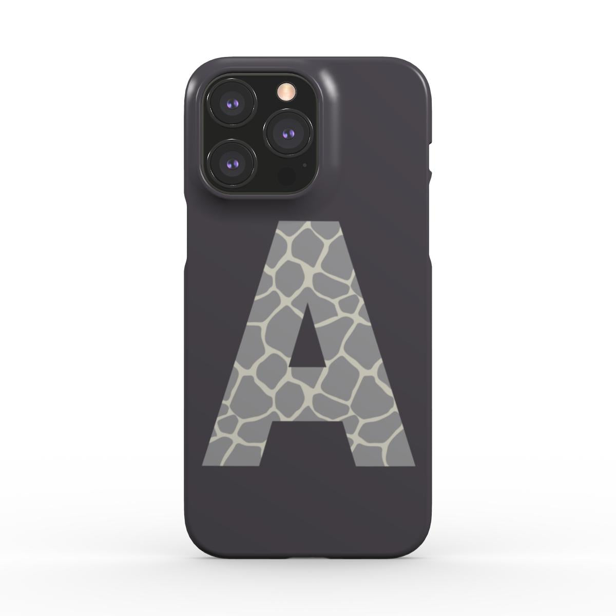 pic of Grey Giraffe Monogram Snap Phone Case | Elegant & Personalised